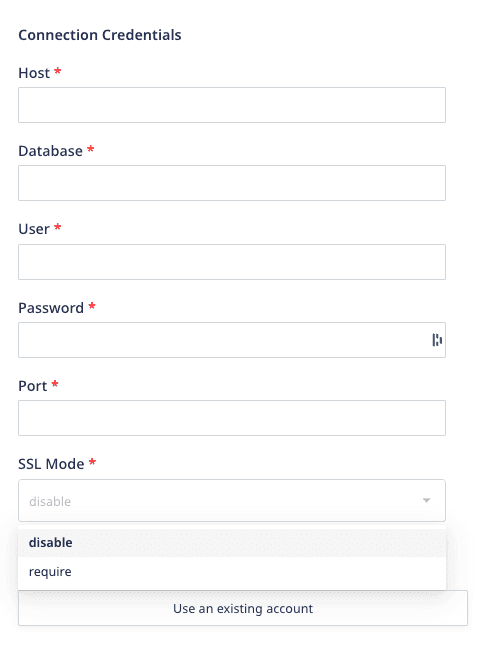 postgresql connection settings