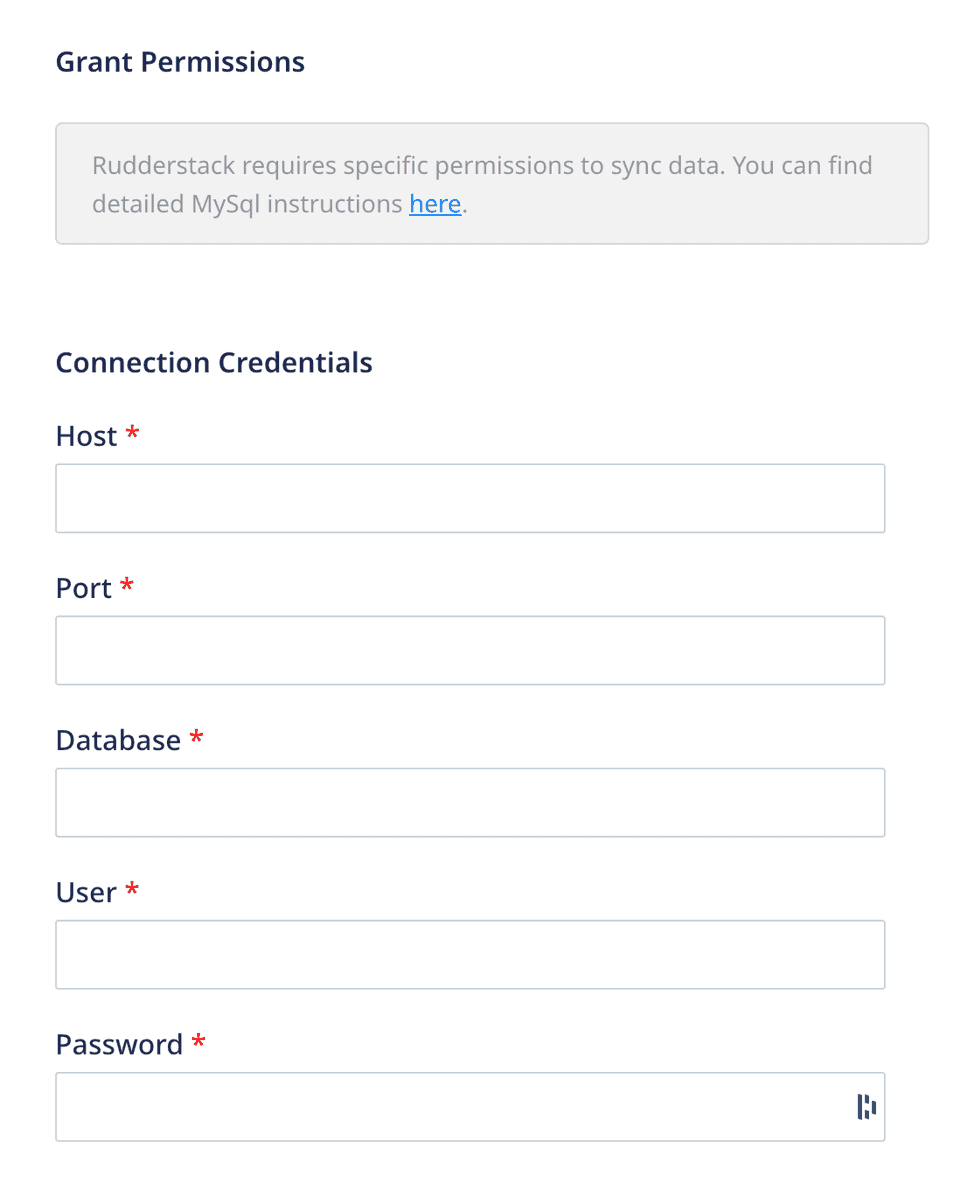 mysql connection settings