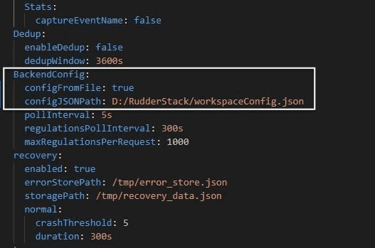 RudderStack config JSON path